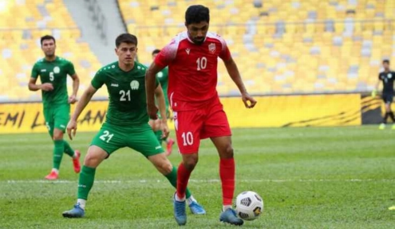من مباراة البحرين وتركمانستان