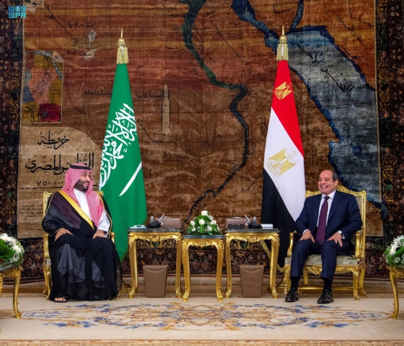 الأمير محمد بن سلمان خلال لقائه عبدالفتاح السيسي (واس)