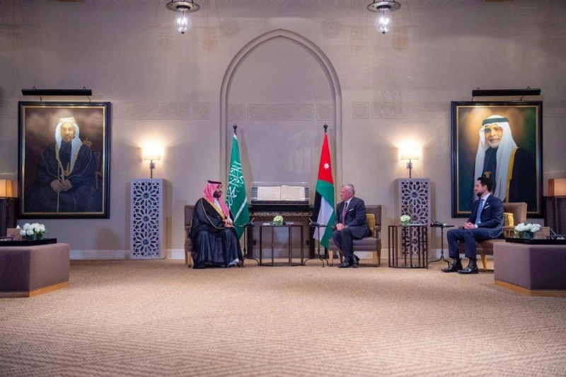 الأمير محمد بن سلمان وملك الأردن خلال جلسة المباحثات (واس)