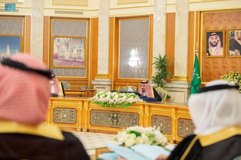 خادم الحرمين لدى ترؤسه جلسة مجلس الوزراء أمس (واس)