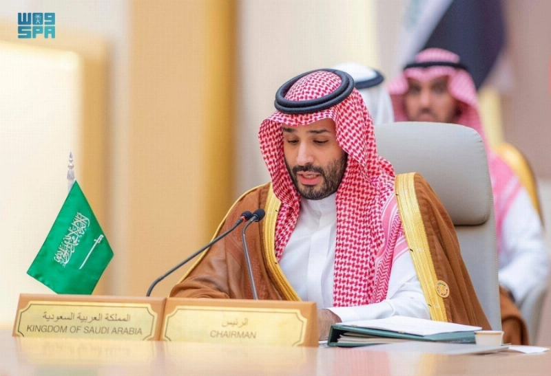 الأمير محمد بن سلمان متحدثا أمام قمة جدة (واس)
