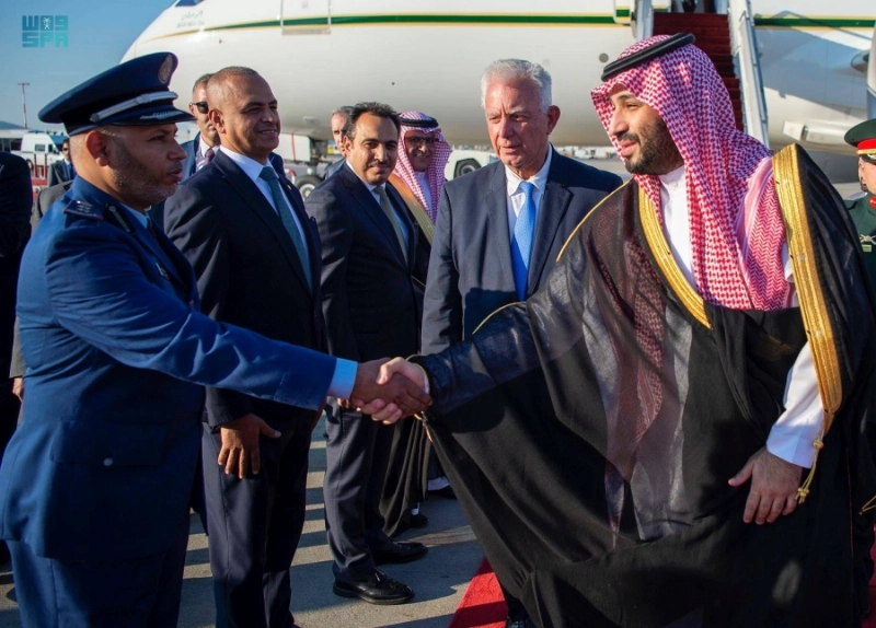 الأمير محمد بن سلمان لدى وصوله اليونان (واس)