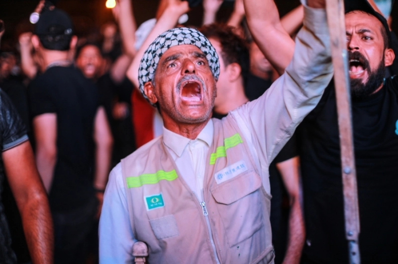 من احتجاجات أتباع الصدر (د ب أ)