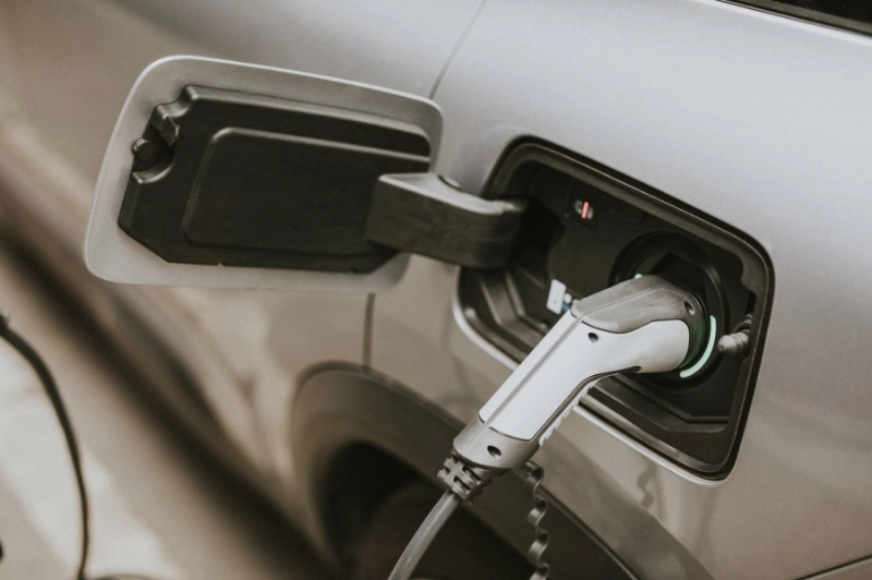 Electric car (EVs) battery being charged