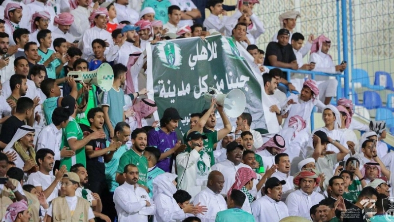 جماهير الأهلي في مباراة الأخدود