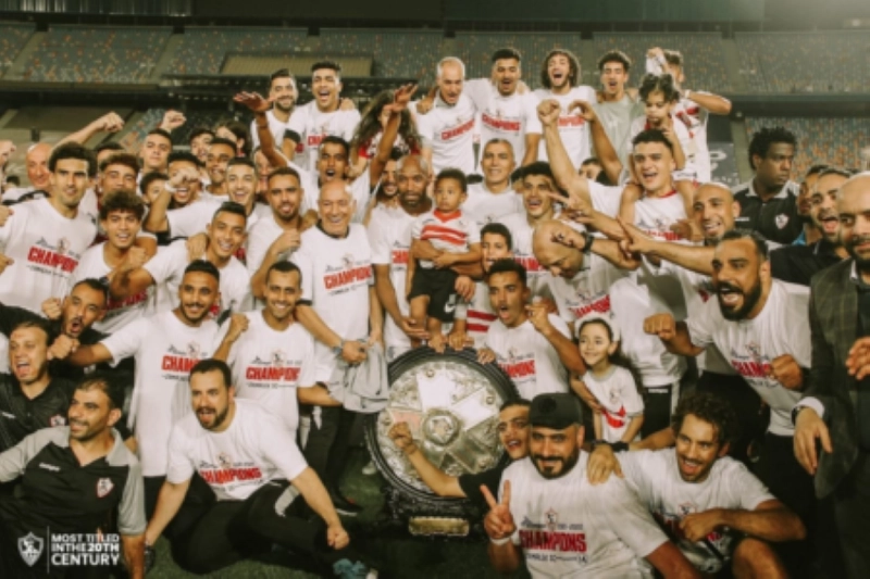 الزمالك محتفلا ببطولة الدوري الأخيرة (1)