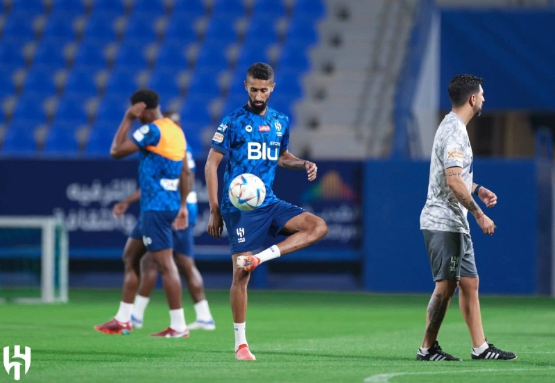 سلمان الفرج خلال تدريبات الهلال