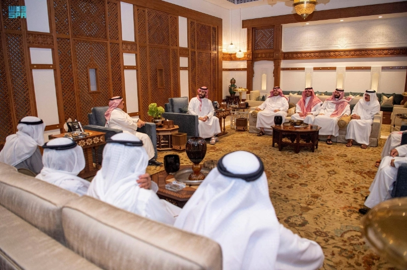 الأمير محمد بن سلمان خلال استقباله ملك البحرين (واس)