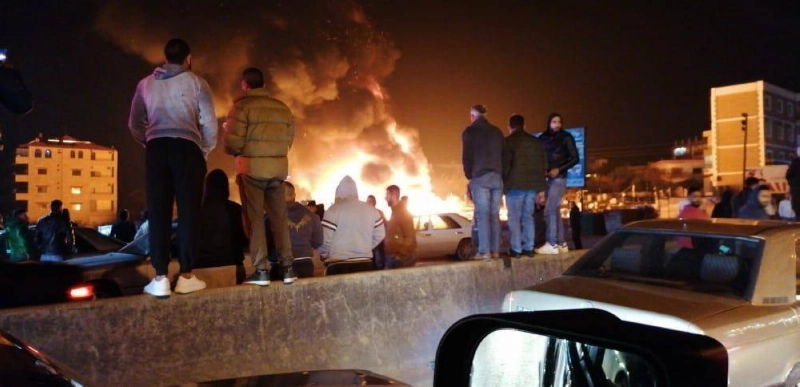حريق في مخيم النازحين السوريين (مكة)