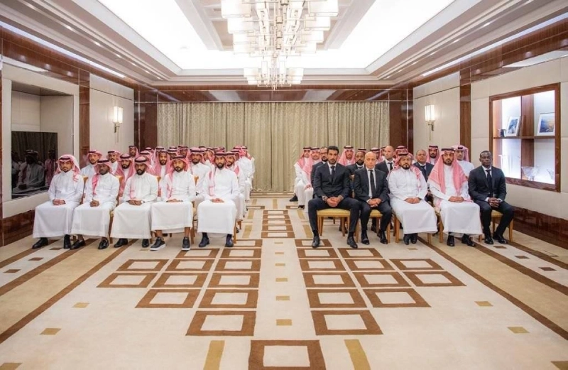 منتخب الأخضر خلال الاستقبال (واس)