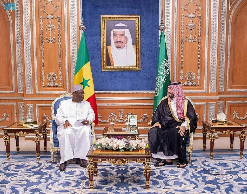 الأمير محمد بن سلمان خلال استقباله ماكي سال
