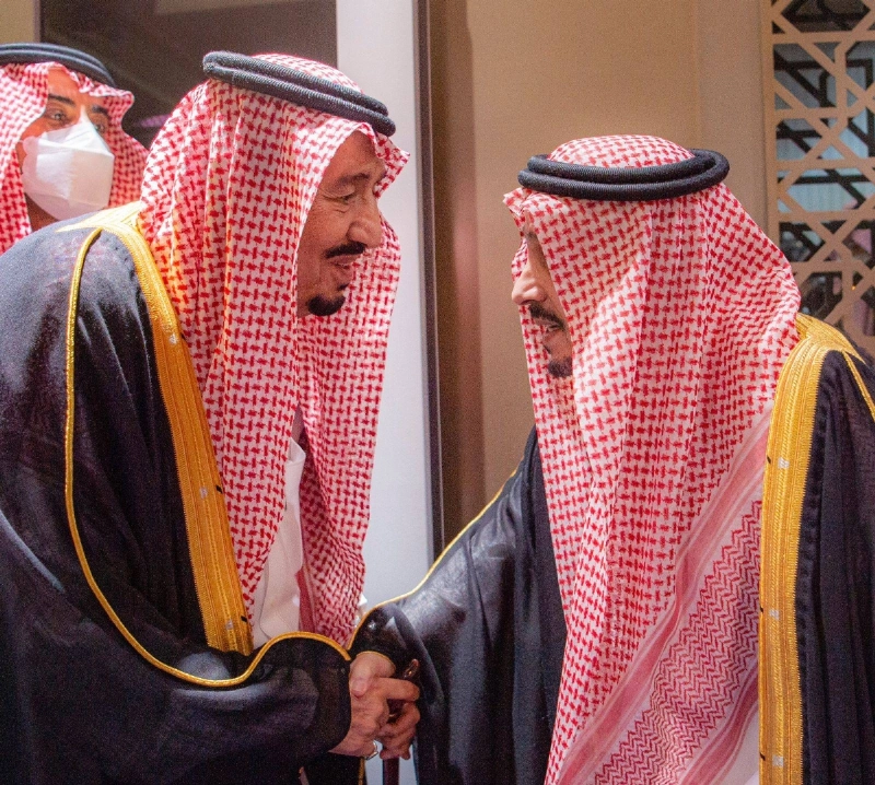 الملك سلمان بن عبدالعزيز لدى وصوله الرياض (واس)