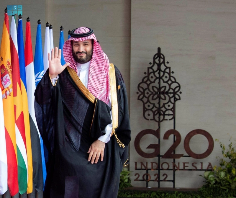 الأمير محمد بن سلمان لدى وصوله للمشاركة في قمة العشرين (واس)