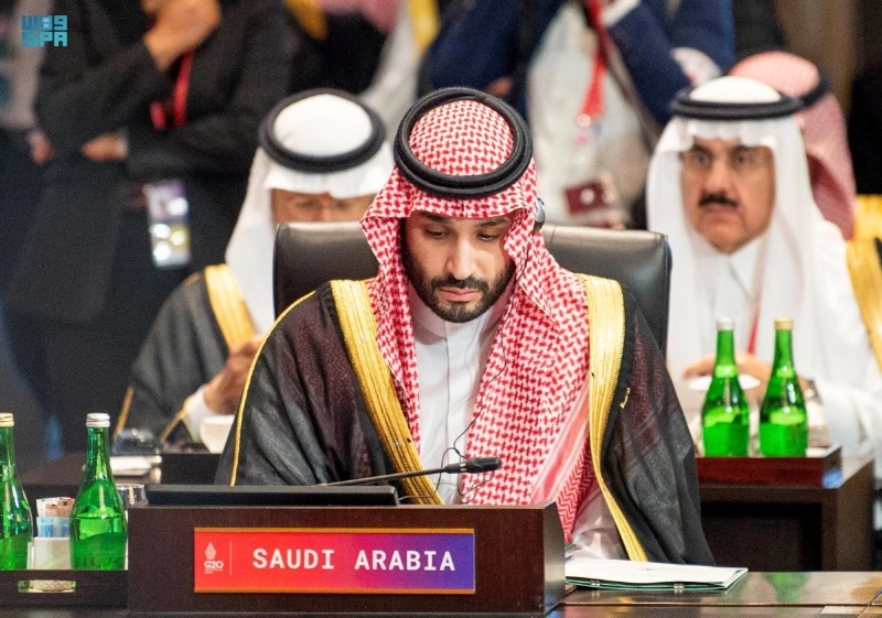 الأمير محمد بن سلمان لدى ترؤسه وفد المملكة في قمة العشرين (واس)