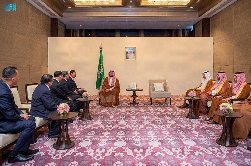 الأمير محمد بن سلمان لدى استقباله بورن بيت ويتشجيت (واس)