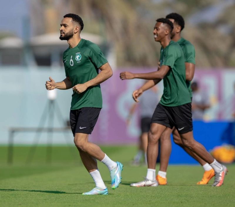 من تدريبات المنتخب السعودي أمس تأهبا لمواجهة الأرجنتين2