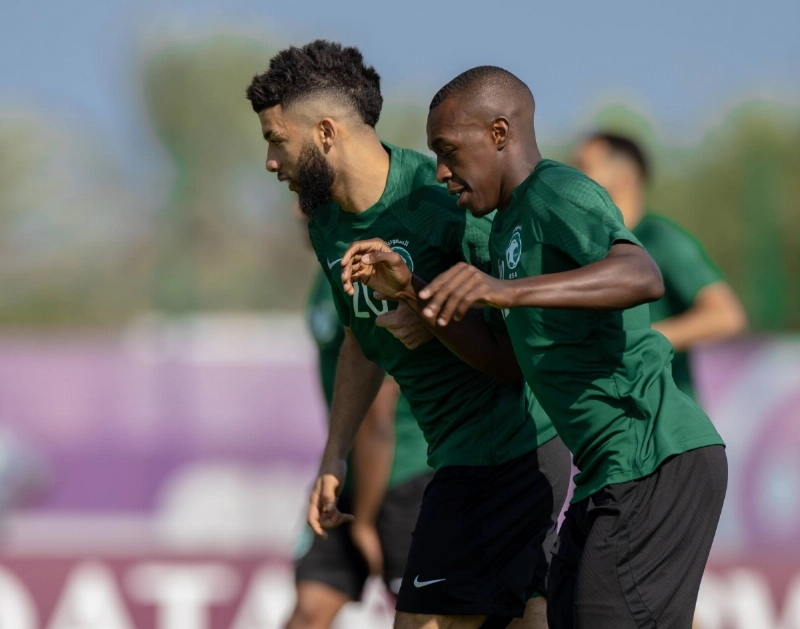 من تدريبات المنتخب السعودي أمس تأهبا لمواجهة الأرجنتين 1