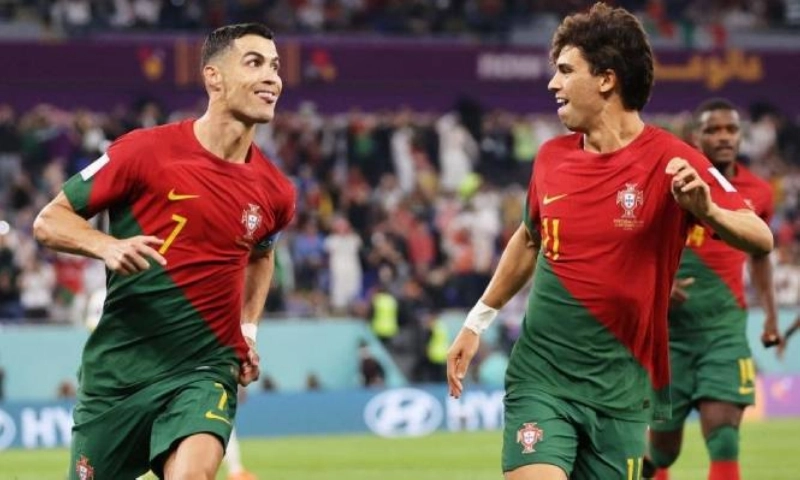 رونالدو يحتفل بهدفه في غانا
