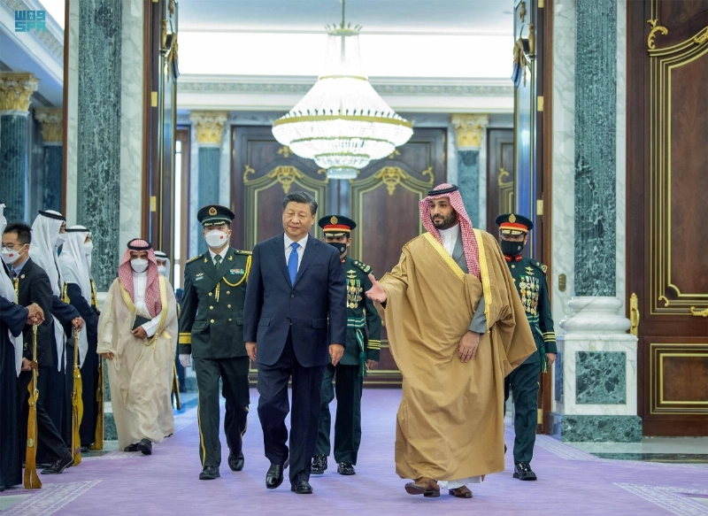 ولي العهد لدى استقباله الرئيس الصيني (واس)
