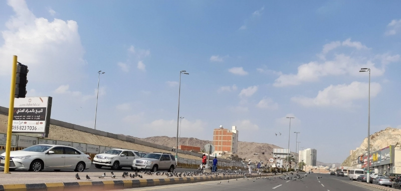 مخالفون ينثرون الحبوب على الرصيف (مكة)