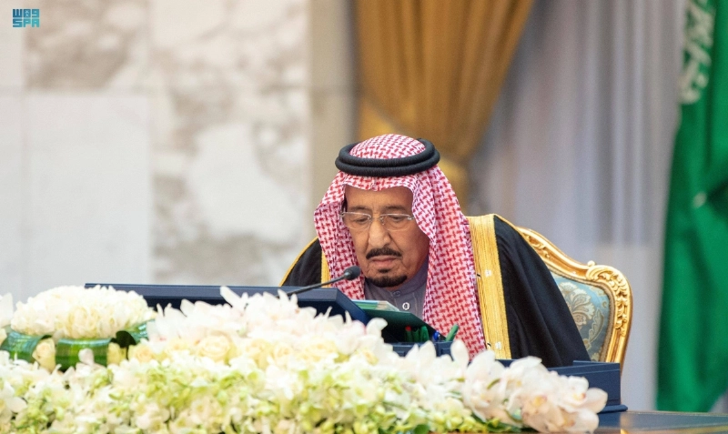 (واس)الملك سلمان لدى ترؤسه جلسة مجلس الوزراء أمس