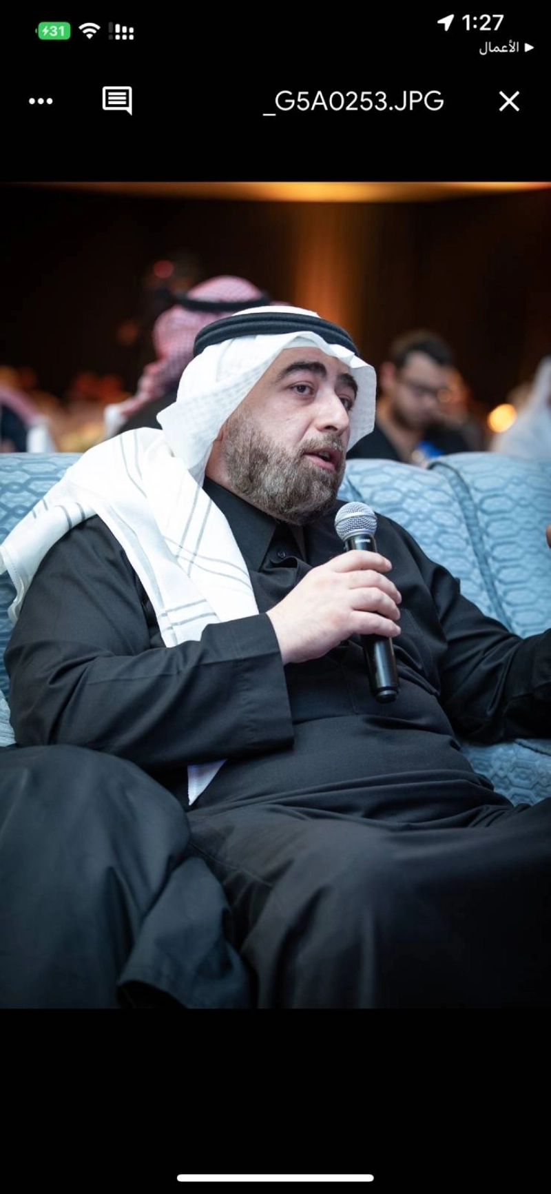 إبراهيم البابطين خلال المؤتمر (مكة)
