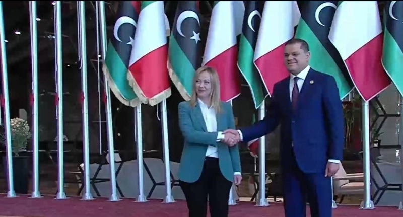 الدبيبة وجورجيا ميلوني (مكة)