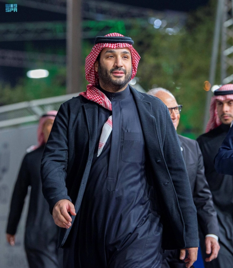 الأمير محمد بن سلمان خلال وصوله إلى مضمار السباق (واس)