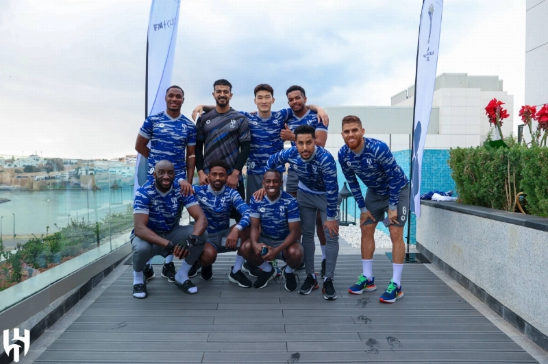 بعض لاعبي الهلال قبل انطلاق التدريبات