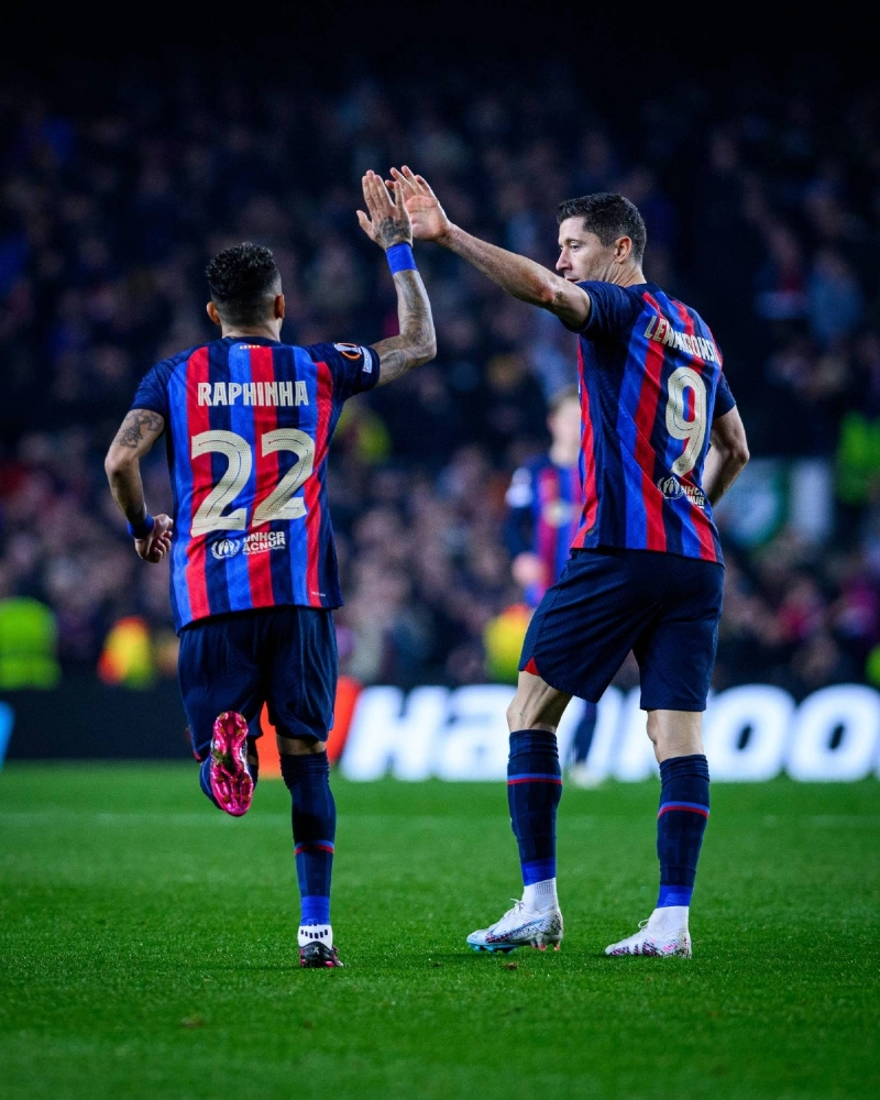 ليفاندوسكي في مباراة برشلونة الأخيرة