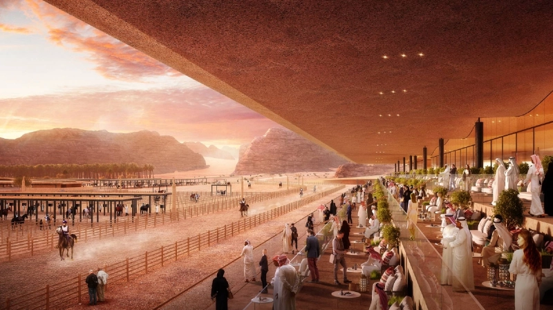 تصميم المضمار بقرية المعتدل للفروسية