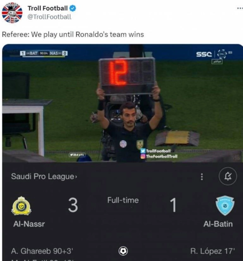 حساب عالمي يسخر من الوقت بدل الضائع