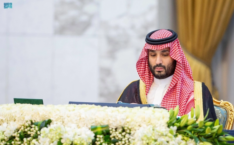 الأمير محمد بن سلمان لدى ترؤسه جلسة مجلس الوزراء أمس (واس)