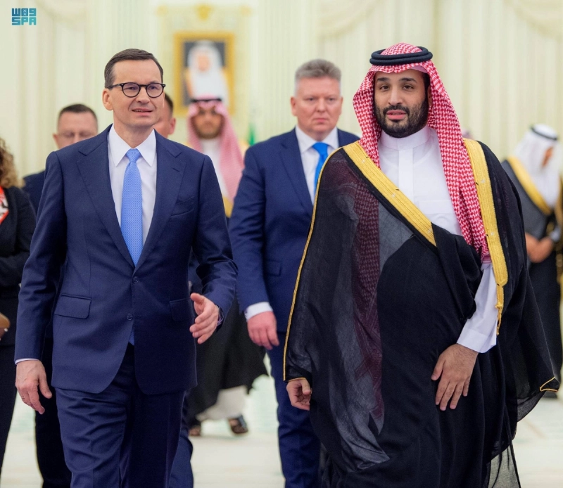 الأمير محمد بن سلمان خلال استقباله ماتيوس مورافيسكي (واس)