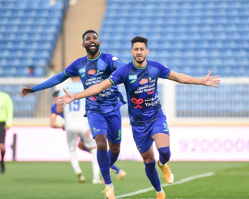 مراد محتفلا بهدف التعادل