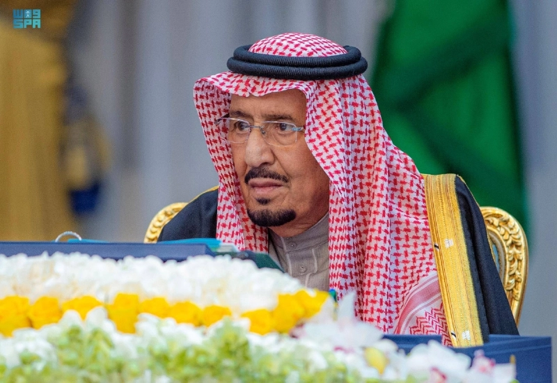 خادم الحرمين لدى ترؤسه جلسة مجلس الوزراء (واس)