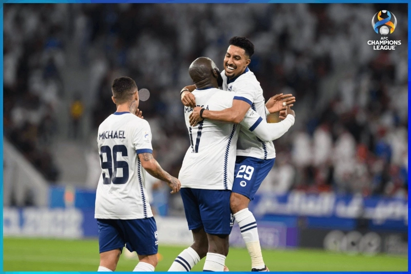 لاعبو الزعيم بعد التأهل للنهائي الآسيوي