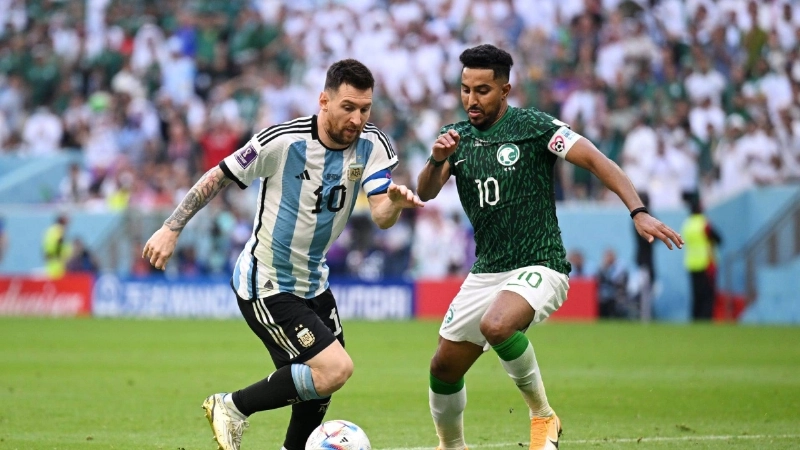 جانب من مباراة السعودية والأرجنتين