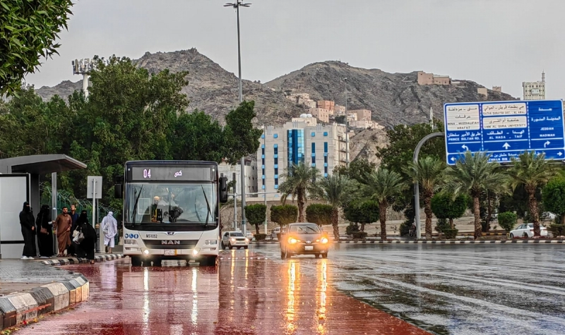 من الأمطار على العاصمة المقدسة أمس (أنس الحارثي)