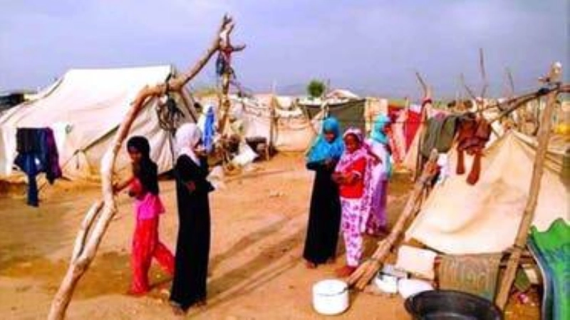 عدد من النازحين اليمنيين