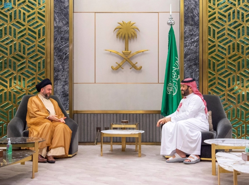 الأمير محمد بن سلمان مستقبلا عمار الحكيم (واس)