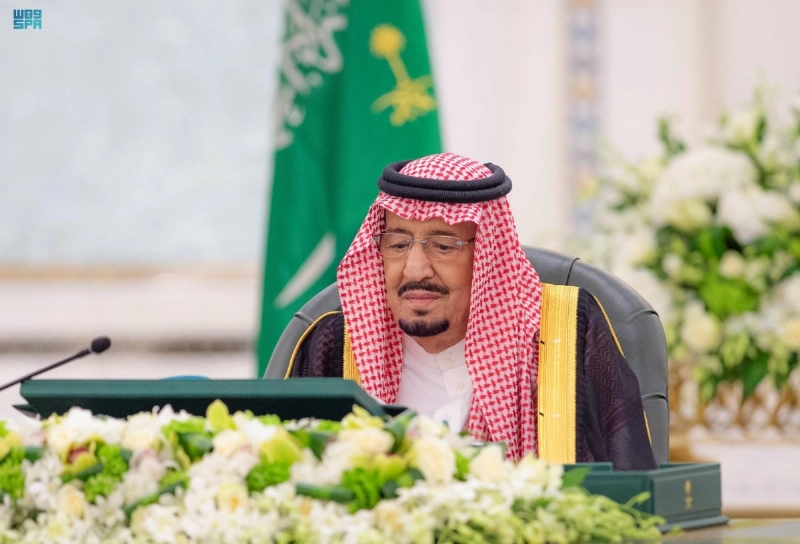 خادم الحرمين لدى ترؤسه جلسة مجلس الوزراء (واس)