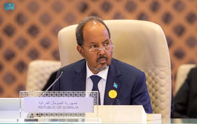 الرئيس الصومالي خلال حضوره القمة