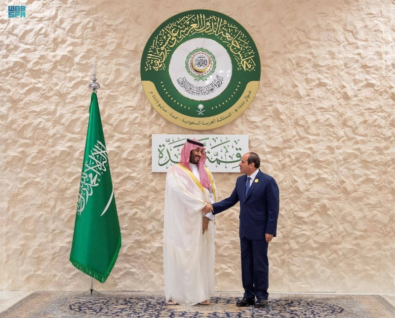 الأمير محمد بن سلمان يرحب بالرئيس المصري