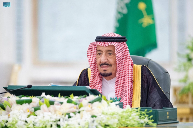 خادم الحرمين لدى ترؤسه جلسة مجلس الوزراء (واس)
