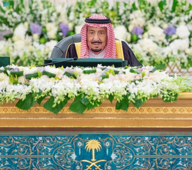 خادم الحرمين لدى ترؤسه جلسة مجلس الوزراء (واس)