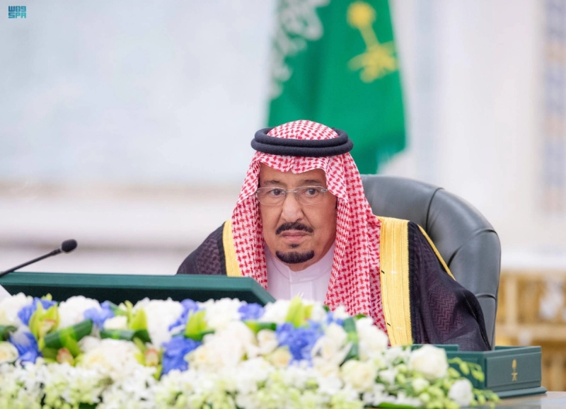 خادم الحرمين لدى ترؤسه جلسة مجلس الوزراء (واس)