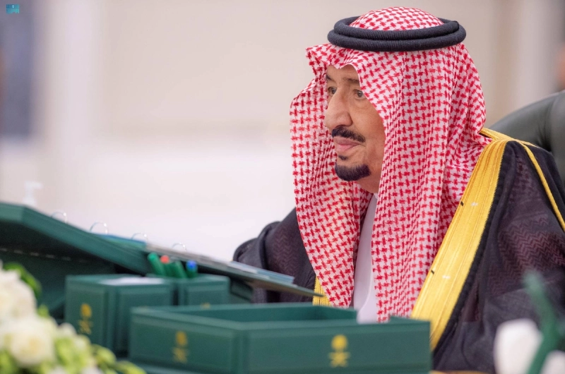 خادم الحرمين لدى ترؤسه جلسة مجلس الوزراء (واس)