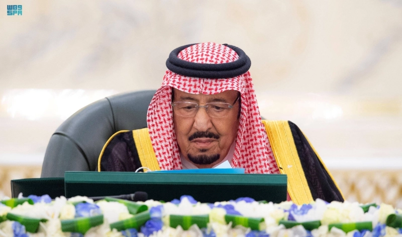 خادم الحرمين لدى ترؤسه جلسة مجلس الوزراء (واس)
