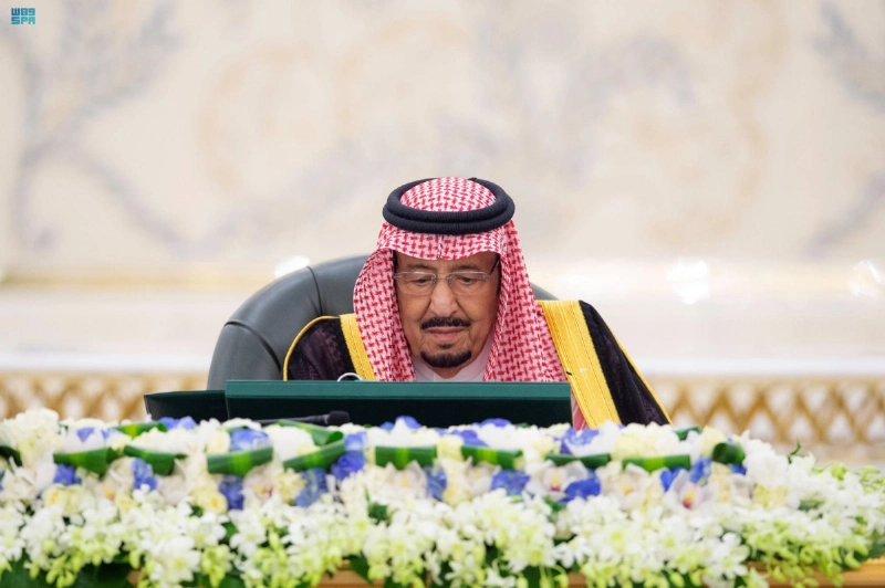خادم الحرمين لدى ترؤسه جلسة مجلس الوزراء (واس)